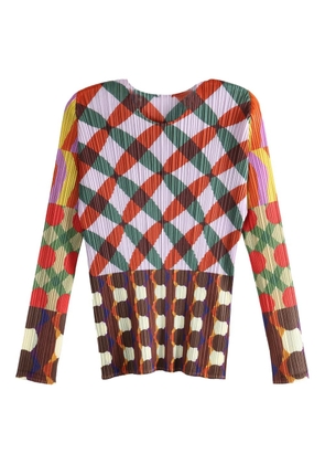 Pleats Please Issey Miyake printed pleated top - Purple