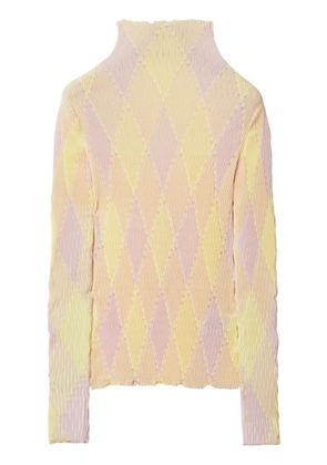 Burberry high-neck argyle intarsia-knit jumper - Yellow
