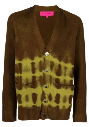 The Elder Statesman tie-dye print cashmere cardigan - Brown