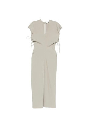 Tela D. Luna drawstring V-neck midi dress - Grey