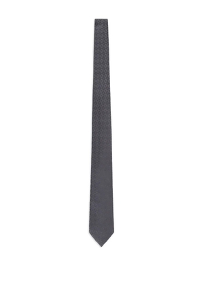 Emporio Armani logo-jacquard silk tie - Grey