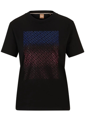 BOSS crystal-embellished monogram T-shirt - Black