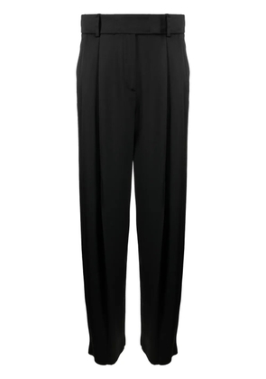 Giorgio Armani pleat-detail wide-leg silk trousers - Black