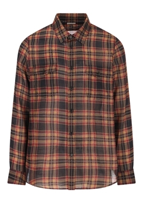 Saint Laurent Cassandre checks pocket shirt - Black