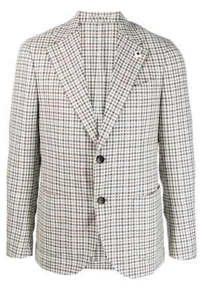 Lardini single breasted wool-blend blazer - Neutrals