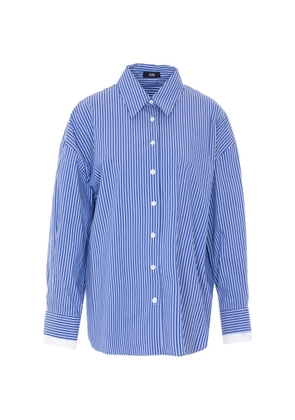 Eleh striped polo-collar shirt - Blue