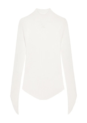 Courrèges ribbed turtleneck top - White