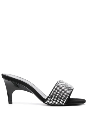 The Attico Rem 60mm crystal-embellished mules - Black
