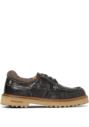 Woolrich leather lace-up loafers - Black