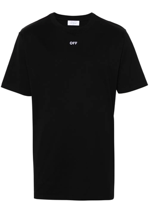 Off-White logo-embroidered cotton T-shirt - Black