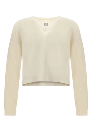 Rick Owens ribbed V-neck sweater - 11 MILK