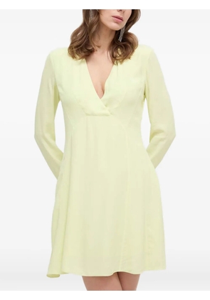 Patrizia Pepe long-sleeve wrap mini dress - Yellow