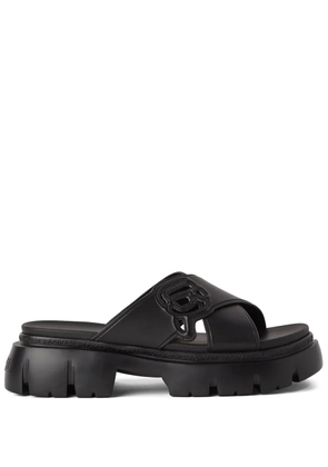 Karl Lagerfeld Ikon NFT Krosstrap leather mules - Black