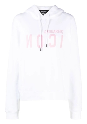 DSQUARED2 Icon logo-print hoodie - White