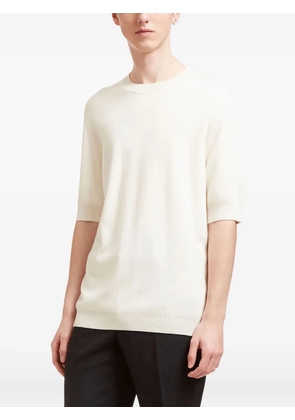 Aiezen crew-neck half-sleeve T-shirt - White
