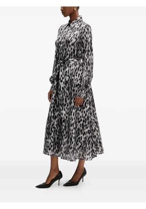 Silvian Heach belted animal-print midi dress - Black