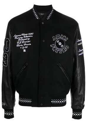 AMIRI logo-appliqué varsity jacket - Black