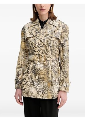 MARCIANO by GUESS belted snakeskin-pattern coat - Neutrals