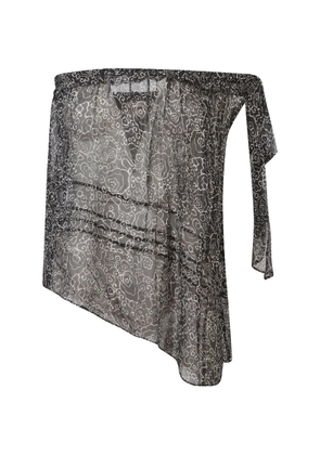 MARANT ÉTOILE asymmetrical-neck floral top - Black