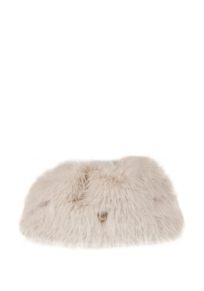 PINKO faux-fur clutch bag - Neutrals