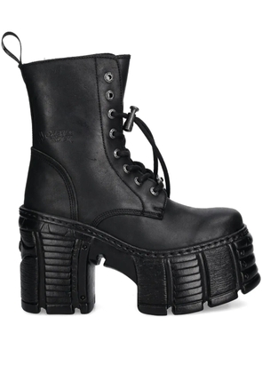 NEW ROCK 120mm lace-up platform boots - Black