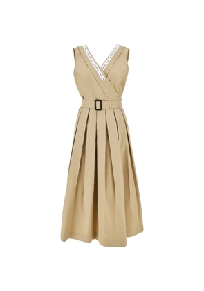 Weekend Max Mara belted pleated midi dress - Neutrals