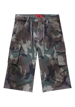 424 camouflage cargo shorts - Green
