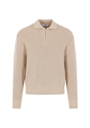 Lardini ribbed half-zip sweater - Neutrals