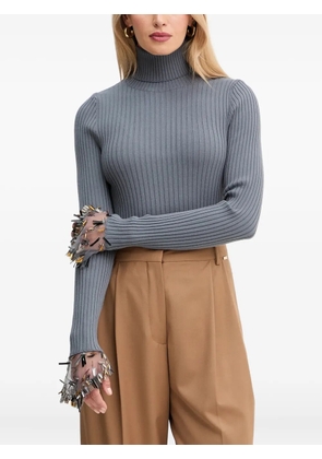 SIMONA CORSELLINI embellished turtleneck sweater - Grey