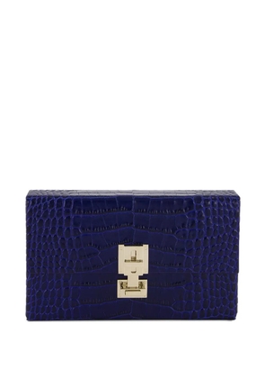 TOM FORD crocodile-effect leather clutch - Blue
