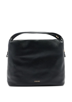 LIU JO large embossed-logo shoulder bag - Black