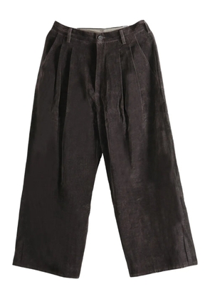 Ziggy Chen pleated wide-leg trousers - Brown