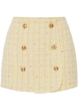 Elisabetta Franchi lurex bouclé mini skirt - Yellow