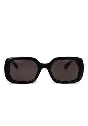 Chloé Eyewear rectangle logo sunglasses - Black