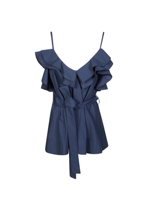 P.A.R.O.S.H. ruffled belted blouse - Blue