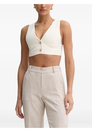 SIMONA CORSELLINI button-fastening sleeveless top - White