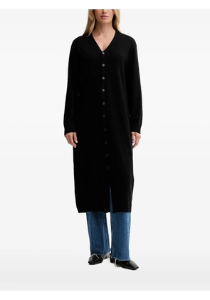 Isabelle Blanche button-up V-neck cardi-coat - Black