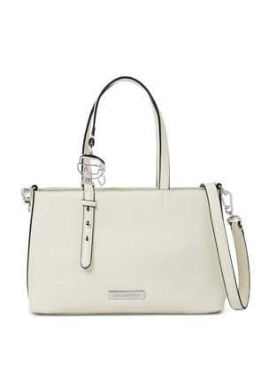 Karl Lagerfeld small logo-plaque tote bag - Neutrals