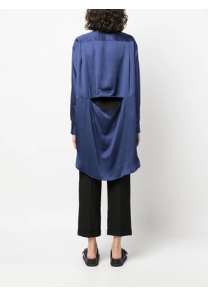 MM6 Maison Margiela oversized cut-out satin shirt - Blue