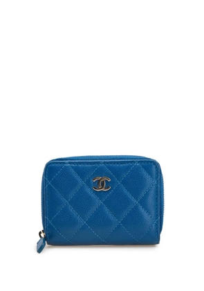 CHANEL Pre-Owned 2020 CC Quilted Caviar Zip Purse coin pouch - Blue