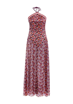 Agua Bendita Sari halterneck maxi dress - Pink