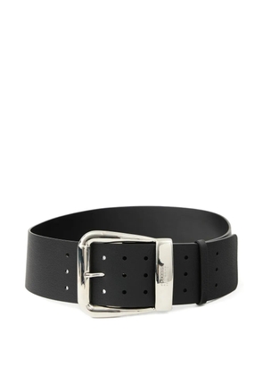 MM6 Maison Margiela logo-engraved leather belt - Black