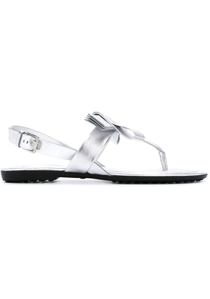 Tod's bow detail metallic sandals