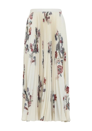ETRO pleated floral-print skirt - Neutrals