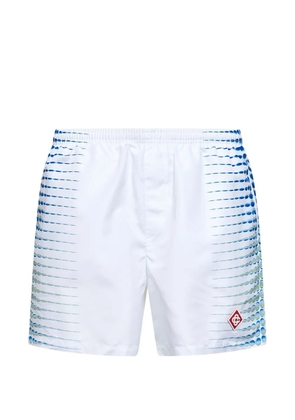 Casablanca logo-patch swim shorts - White