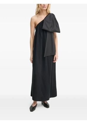 Sleeper bow one-shoulder midi dress - Black