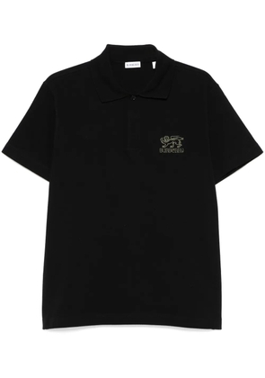 Burberry logo-embroidered polo shirt - Black