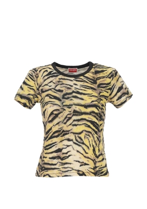 Kenzo tiger-print crew-neck T-shirt - Yellow