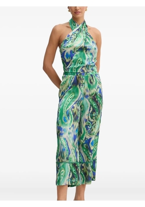 SIMONA CORSELLINI paisley-pattern halterneck blouse - Green