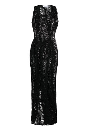 AISLING CAMPS Kapok open-knit maxi dress - Black